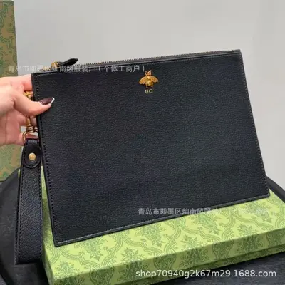 Men's Clutch Bag, Large Capacity, Underarm Style, Classic Design - 12