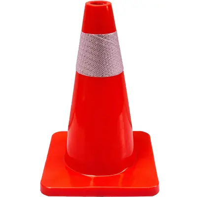Kırmızı PVC Yol Konisi 70 cm, Yansıtıcı Uyarı Konisi