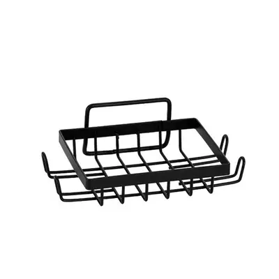 Wrought Iron Bathroom Shelf Wall-Mounted Toothbrush Holder, Punch-Free Installation - 12