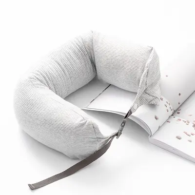 Muji U şeklinde yastık, Muji U şeklinde boyun yastığı, çizgili parçacık yastığı, araba boyun yastığı, Japon silindirik yastık, seyahat yastığı