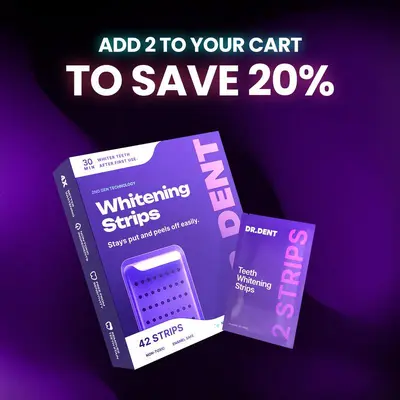Purple Teeth Whitening Strips, Gum Care, Single-Use