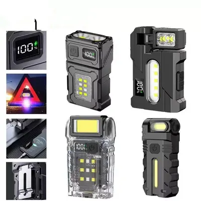 Type-C Rechargeable Keychain Flashlight, Dual Light Source Mini Torch, High Brightness