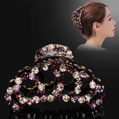 Cross-border Large Grip Hair Clips New Style Thick Hair Claws Women Back of Head Shark Clips Hair Clips Rhinestone Hair Accessories Wholesale