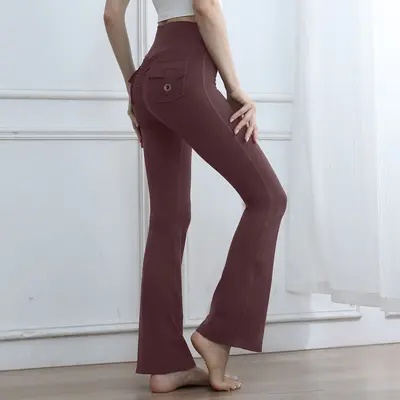 Women's Yoga Pants with Cargo Pockets, High-Waist, Quick-Dry - 8