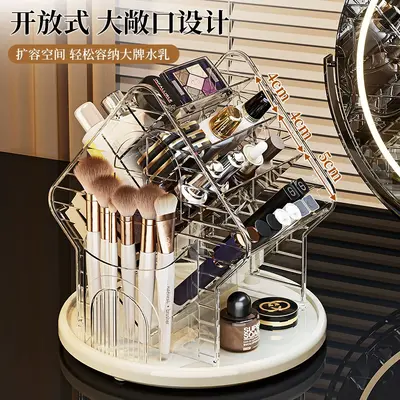 Rotating cosmetics organizer transparent luxury design
