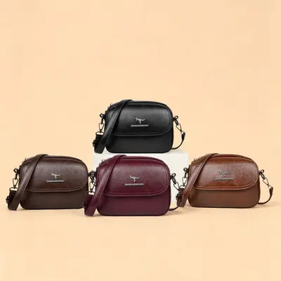 Retro Oil Wax Leather Small Square Bag, Soft Leather, Crossbody Strap - 5
