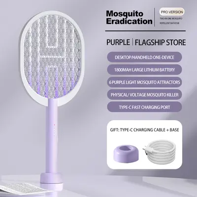 Cross-border new electric mosquito swatter rechargeable mosquito killer lamp household mosquito racket 2-in-1 automatic electric shock mosquito repellent wholesale - 9