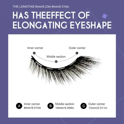 Glue-Free Five-Magnet False Eyelashes, Self-Adhesive