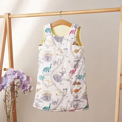 Pure Cotton Children's Sleeping Bag for Spring and Autumn, Sleeveless