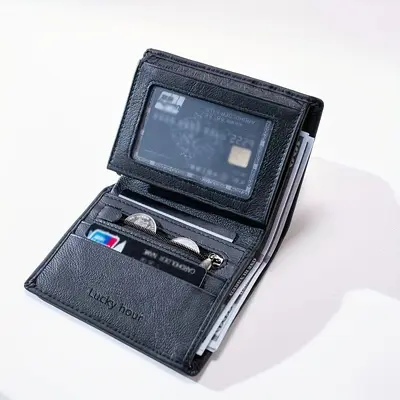 Men's Genuine Leather Trifold Wallet, RFID Blocking - 6