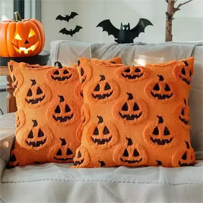 In Stock Halloween Pumpkin Pillow Cover Double-Color Quilted Sofa Cushion Cross-Border Recommended Home Textile Holiday Party Decoration - 12