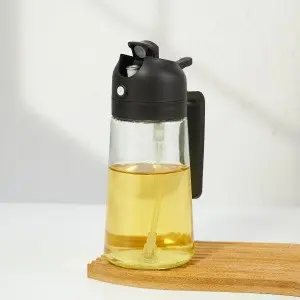 Ölsprüher dickwandig großvolumig Spray- und Gießfunktion Küche Luftfritteuse Glasölsprühflasche Haushalt Zerstäuber Ölsprühkanne - 10
