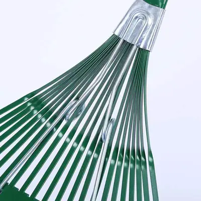 Hongrui 22-Tine Garden Rake, Thick Wooden Handle Leaf Rake