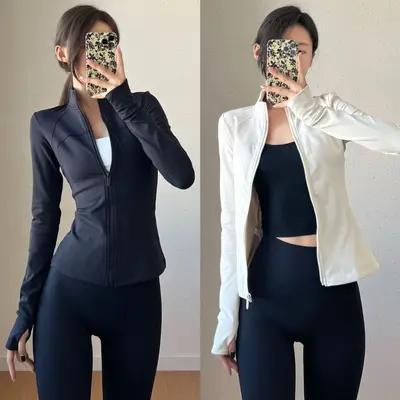 Damen-Sportjacke mit Fleecefutter, Langarm, schnelltrocknend - 4