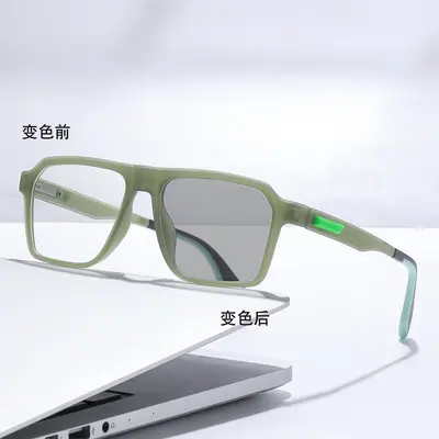 Photochromic Myopia Glasses Frame, Spring Hinges, Anti-Blue Light, Anti-Slip - 9