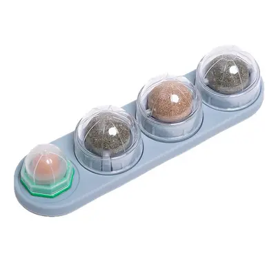 Katzenminze-Ball für Haustierkatzen, selbstbeschäftigende Wandspielzeug für Katzen, Leckspaß-Katzensnack zum Spielen und Zeitvertreib, Zahnpflege-Kauspielzeug, Gallnuss-Matatabi-Früchte
