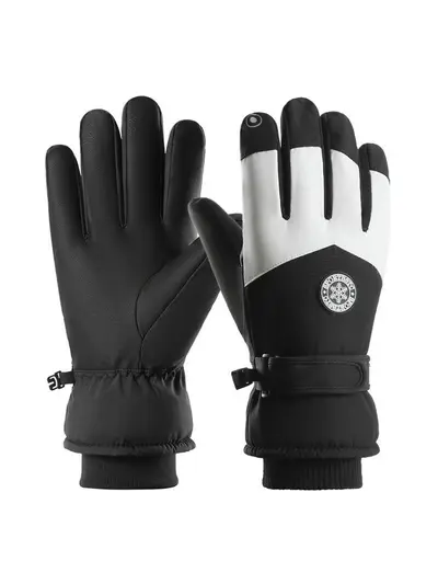 Herren- und Damen-Skihandschuhe, wasserdicht, winddicht, touchscreen-tauglich, Oxford-Gewe