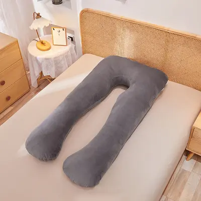 U-Shaped Pregnancy Pillow, Pure Cotton, Removable Washable Cover - 7