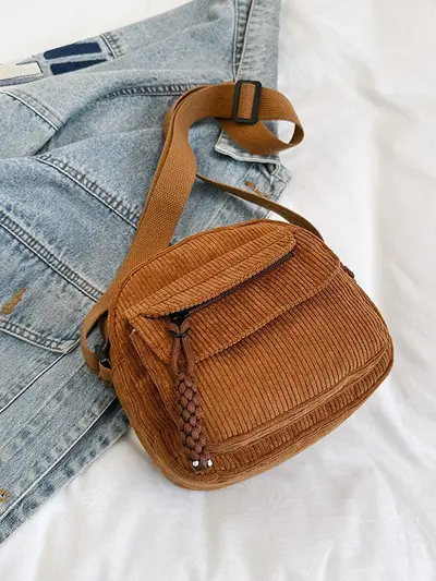 Women's Corduroy Crossbody Shoulder Bag, Spring 2026