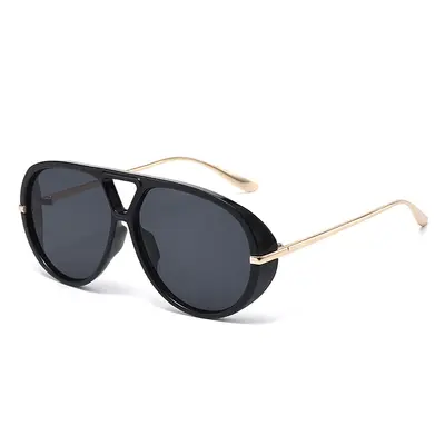 Pilotenbrille mit großem Metallrahmen, Doppelsteg, UV-Schutz - 7