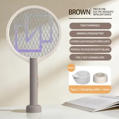 Cross-border new electric mosquito swatter rechargeable mosquito killer lamp household mosquito racket 2-in-1 automatic electric shock mosquito repellent wholesale - 10