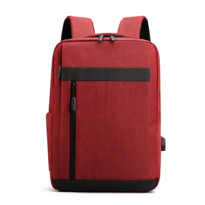 Large Capacity Men's Backpack, Solid Color, with USB Port - 6