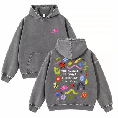 Y2 Schweres Kapuzensweatshirt, 3D-Digitaldruck Insekten-Graffiti, Luftschicht
