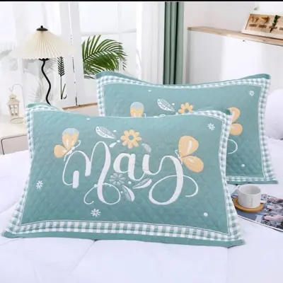 Polyester-Cotton Pillow Towel Set of 2, Extra Large, Stain-Resistant, Oil-Resistant - 12