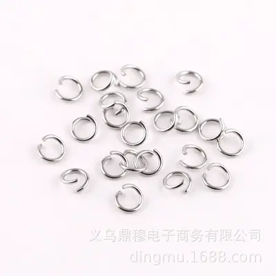 DIY Jewelry Accessories Handmade Materials Stainless Steel Open Rings Bead Bracelet Connectors Single Ring Titanium Steel Open Rings
