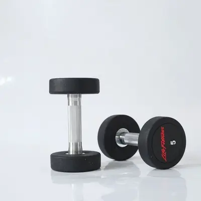 Fabrika Doğrudan Satış Kauçuk Kaplamalı Yuvarlak Başlı Dumbbell Erkek Ev Gym Dumbbell Seti Fitness Özel Katı Dökme Demir - 9