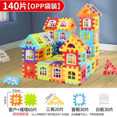 Çocuk evi yapı taşları montaj oyuncakları eğitici büyük parçacık blok duvar pencere modeli puzzle 3 yaş 6 kız ve erkek - 9