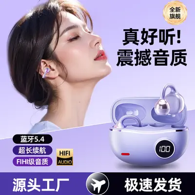 M91 clip-on earbuds with digital display and long battery life