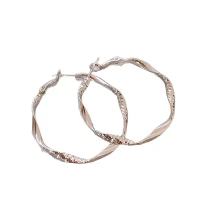 Silver large hoop earrings, luxury high-end design