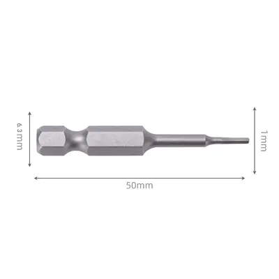 50 mm S2 H5 Hex Screwdriver Bit for Pneumatic and Electric Drills