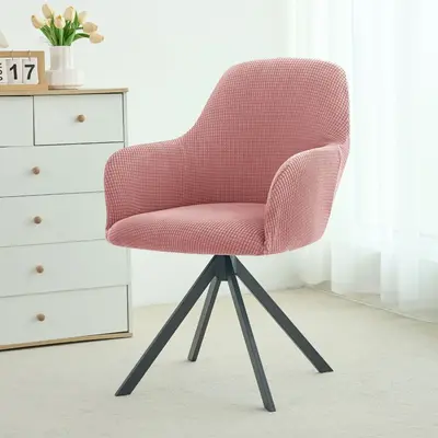 Mısır Tanesi Desenli Tam Kaplı Elastik Sandalye Kılıfı Yüksek Kollu Otel Kanepe Kılıfı Yay Şeklinde Bütün Parça Nordic Minimalist Düz Renk Jakarlı Örtü - 9