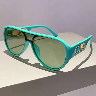 Retro-Sonnenbrille mit UV-Schutz, schlichtes Unisex-Design - 3