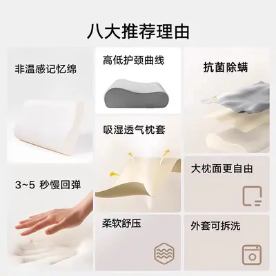 Memory foam pillow, B-type, with neck support