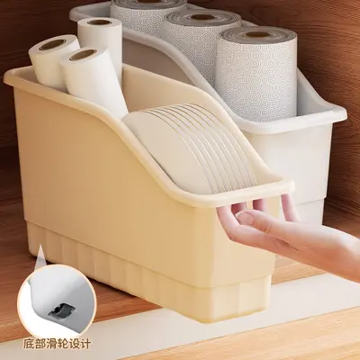Kitchen storage box with wheels large capacity