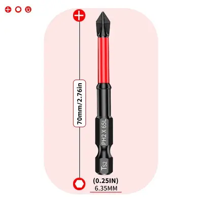 PH2 cross bit set, 25-150mm, strong magnetic - 11
