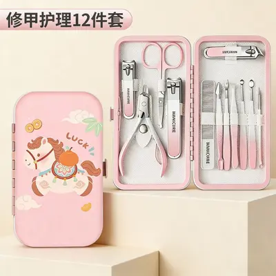 Complete manicure and pedicure nail care tool set