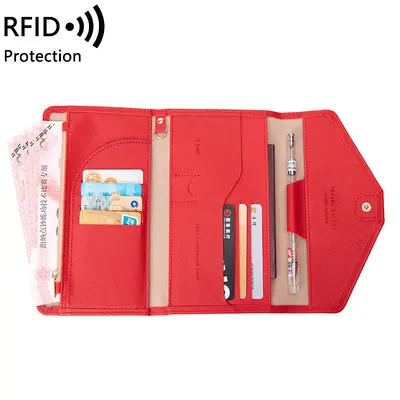 RFID pasaport cüzdanı çok fonksiyonlu belge organizer - 13