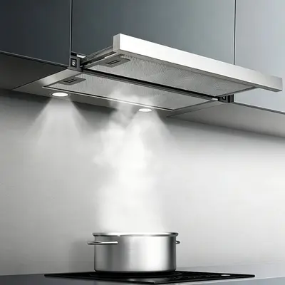 Pull-Out Range Hood 60 cm, Top Suction, Ductless Recirculation, Concealed - 3