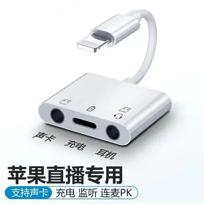 3-in-1 OTG Sound Card Adapter for iPhone with Charging and Mic Connection
