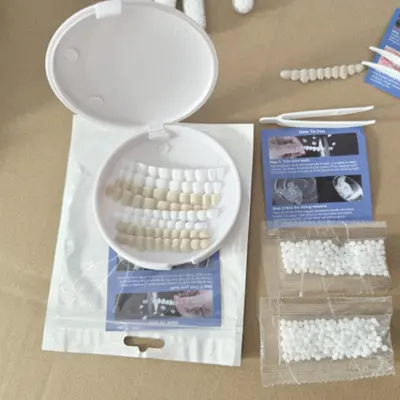 Unisex Simulation Teeth Dental Veneer Cover Smile False Teeth Piece Shaping Universal Teeth Defect Repair Tooth Granules