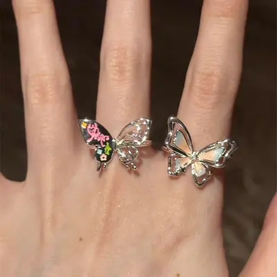 3D butterfly ring double-layer hollow - 2