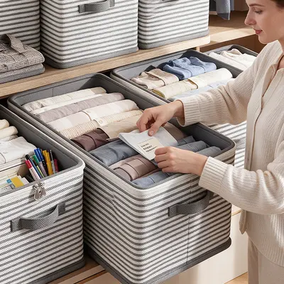 Aufbewahrungsbox mit Schloss Schublade Haushalt Kleiderschrank Kleidung Bettzeug Spielzeug Organizer Box klappbar Passwort Lagerkiste