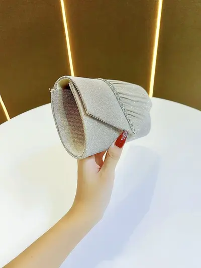 Sparkling Rhinestone Small Envelope Clutch for Evening Events - 3