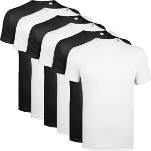 Men's Sports T-Shirt 6-Piece Set, Solid Color, Quick-Dry Fabric - 8