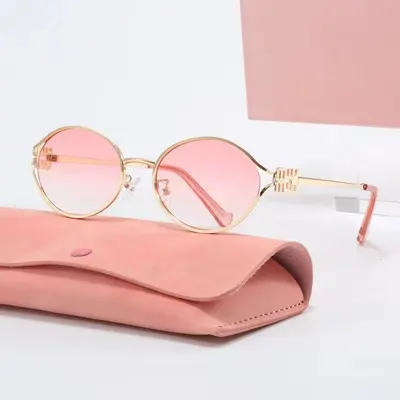 Metal Frame Women's Sunglasses, UV Protection, Oval Frame - 5