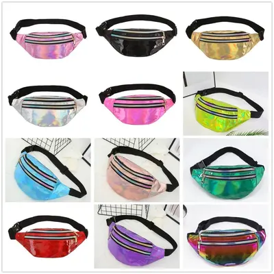 Women's Running Waist Bag with Laser Pattern and Reflective Details